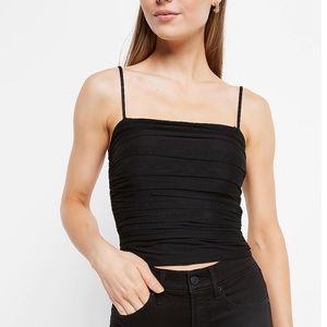 Express Black Fitted Ruched Camisole